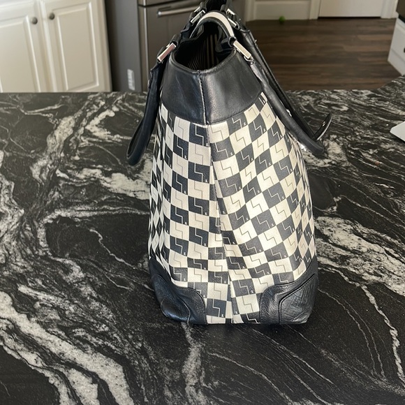 Lamb black and white checked purse - Picture 6 of 6